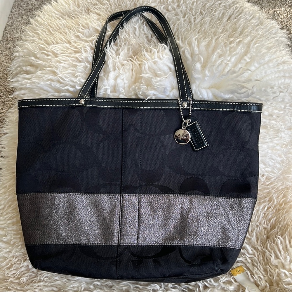 Coach Black Stripe Signature Bag - Picture 11 of 16
